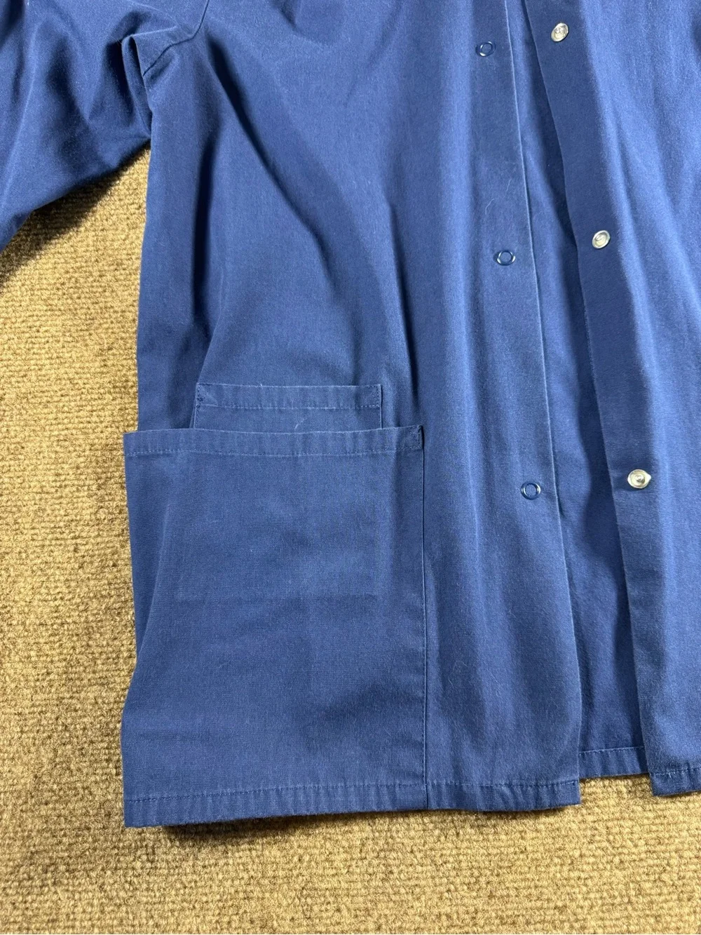 Women’s‎ Scrub Jacket XS Navy Blue Button Snap
